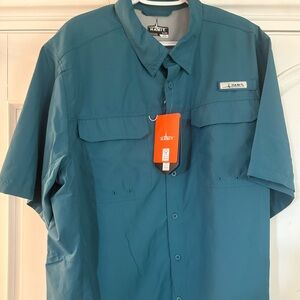 Habit Short Sleeve Fishing Shirt Teal XL